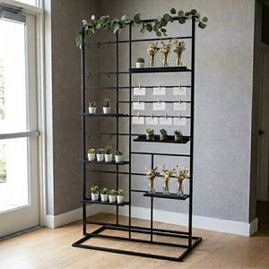 Metal Wedding Display Rack Open <b>Shelf</b> Garland Stand Hanging <b>Hook</b> Table Name Organizer Entry Decor - Product Image 1