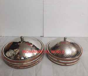 Cazuela de madera sólida y acero inoxidable, último diseño, hecho a mano - Product Image 2