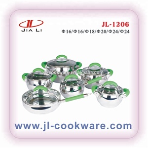 Venta al por mayor <span class=keywords><strong>Apple</strong></span> Shape Kitchen Ware Cooking Pot Set 8PCs Recubrimiento de acero inoxidable Juegos de utensilios de cocina con sartén y olla de leche - Product Image 2