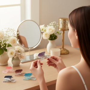 Fermaglio per capelli a forma di foglia di ginkgo, 2 pezzi per colore, 600 pz in scatola, fermaglio per capelli a foglia di ginkgo color argento - Product Image 3