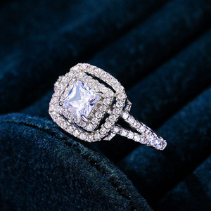 Square Shiny Zircon Women Ring Elegant Design For Engagement Proposal Daily Party All-match Finger Jewelry Gift - Product Image 6