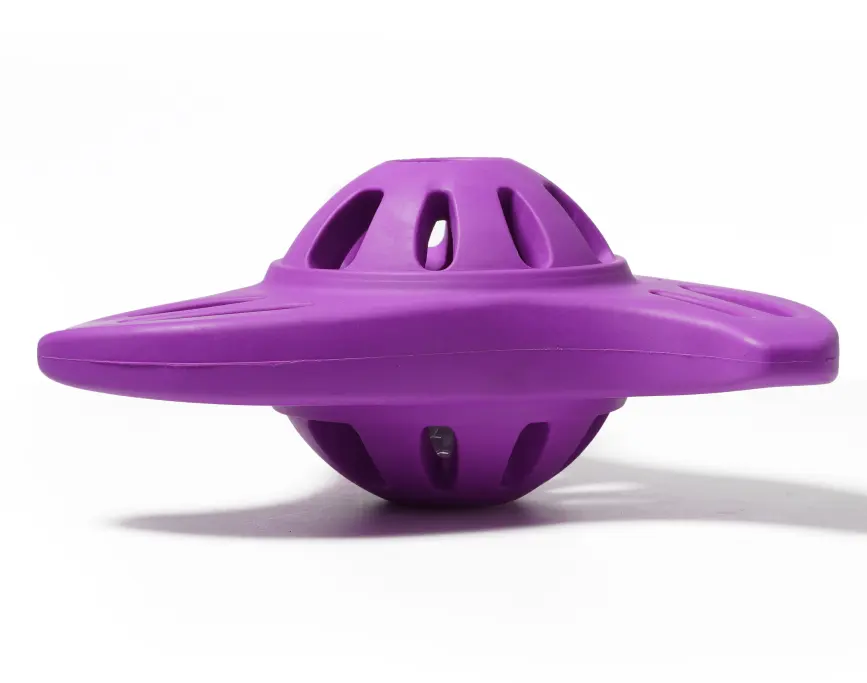 面白いデザインペットのおもちゃプラスチック犬のおもちゃゴム風車内部に小さなベルが付いています