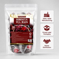 Sachets de thé Hibiscus 30 unités – Antioxydant et Soutien Cardiovasculaire – Tisane 60g Yuzetang – Durée de conservation 18 mois