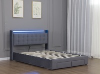 Lit plateforme Willsoon de haute qualité avec tiroirs de rangement, capitonné en velours, moderne et luxueux, pour chambre à coucher