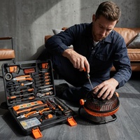 Ensemble d'outils de mécanicien professionnel portable de 144 pièces pour les réparations générales à domicile et les projets de bricolage