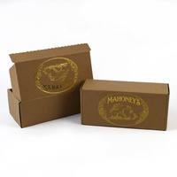 Caja de Cartón Corrugado Plegable Marrón con Logotipo Personalizado Estampado en Relieve y Tira de Apertura para Envíos, Ideal para Cosméticos, Artículos Pequeños y Embalaje de Regalos