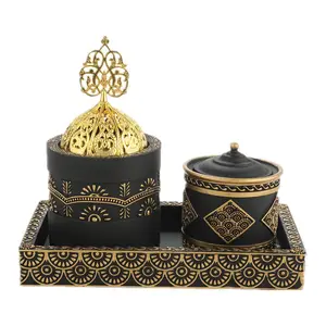 现代阿拉伯香炉三件套树脂中东香炉套装当地工艺品
