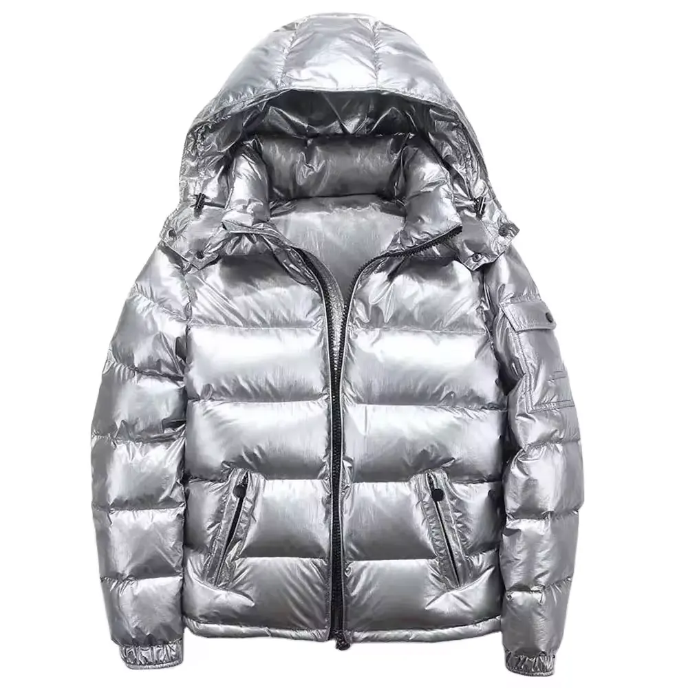 Individuelle hochwertige neue silberne Blase Winterjacke Daunenjacke für Herren