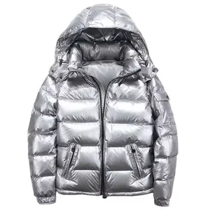 Customized High Quality New Silver Bubble Winter Puffer Jacket Down Jacket For Man