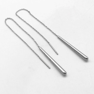 yunnique Minimalist <b>Titanium</b> Steel Drop Earrings Geometric Design Long <b>Chain</b> Earrings For Women Fashion Jewelry - Product Image 5