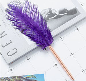 Stylo à bille créatif en forme de plume, stylo à bille en métal de luxe, stylo de signature pour mariage, papeterie promotionnelle personnalisée, cadeau - Product Image 4