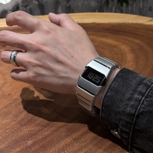 Retro Futuristic Fashion <strong>Digital</strong> Luminous Plastic Band <strong>Waterproof</strong> Men's Quartz <strong>Watch</strong> with Pointer Display 3BAR <strong>Watch</strong> - Product Image 1