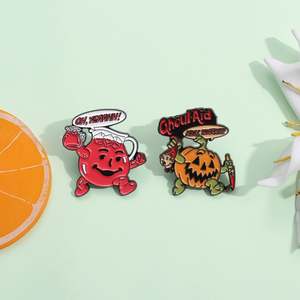 Halloween Skull Bí Ngô Men Pins Tùy Chỉnh Rượu Vang Đỏ Decanter Glass Trâm Cài Ve Áo Phù Hiệu Gothic Đồ Trang Sức Bán Buôn - Product Image 2