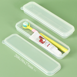 SUNSHING Portable Toothbrush Packing Box Clear Cutlery Container <b>Toothpaste</b> Travel Case Plastic Storage Box for Toothbrush - Product Image 1