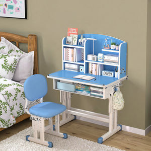 تصميم جديد لطقم مكتب دراسة مدرسي مع رف كتب وكرسي، وصل حديثاً بأفضل سعر للفصول الدراسية وغرف المعيشة - Product Image 4