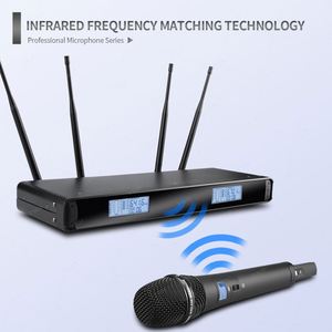 TNH Micrófono UHF Inalámbrico Profesional de 2 Canales, Receptor de Micrófono Inalámbrico para Discurso de Iglesia, Gran Espectáculo, 2 Metros - Product Image 2
