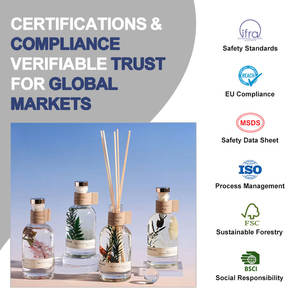 Diffuseur de parfum en verre extra large de luxe 1000 ml, liquide de parfum maximal, sans plomb, ensemble de diffuseur d'herbier - Product Image 4