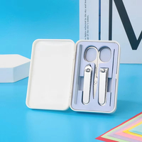 Kit de manucure et pédicure professionnel personnalisé avec logo, 5 pièces, outil de beauté, coupe-ongles 5 en 1, acier inoxydable, toilettage portable, durable