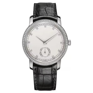 Montre mécanique de luxe haut de gamme pour homme, cadran argenté, boîtier en acier inoxydable, petite fonction des secondes, nouvelle collection 2026, bracelet en cuir - Product Image 2