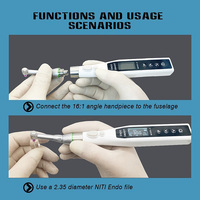 Moteur électrique pour canaux radiculaires dentaires, contre-angle 16:1, 9 programmes, batterie 800 mAh, lumière LED intégrée, localisateur d'apex, sans fil USB-C