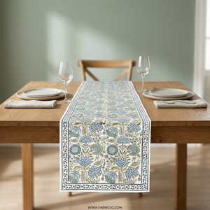 Tapis de table rectangulaires en coton Khushboo, écologiques, de style naturel, à imprimé floral, pour la décoration de la maison, les mariages, les fêtes de jardin - Product Image 3