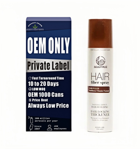 Aerosol de fibra capilar de aspecto natural OEM, polvo de construcción de color semipermanente resistente al agua para espesar y peinar - Product Image 1