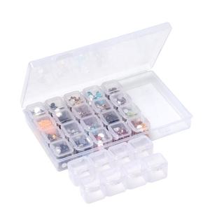 28 слотов Сетка Коробка для хранения ювелирных изделий, органайзер, контейнер для таблеток, из бисера, серьги, Нейл-арт - Product Image 4