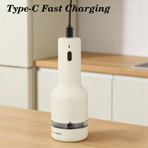 Moulin à poivre électrique portable professionnel en acier inoxydable de qualité supérieure avec logo personnalisé, moulin à épices électrique à une main avec capsules interchangeables - Product Image 4