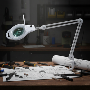 Lupa de Escritorio con Clip, 3 o 5 Dioptrías, 9W, 56 LED SMD, Lupa de Vidrio 3D 5D de Alta Calidad, ESD, Regulable - Product Image 1