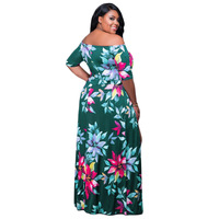 Robe décontractée d'été grande taille pour femmes vacances grande taille robe une pièce imprimée numérique XL-5XL pour femmes