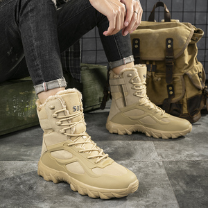 Nouvelles bottes <span class=keywords><strong>de</strong></span> randonnée d'hiver imperméables antidérapantes en cuir noir sur mesure Km Bottes <span class=keywords><strong>de</strong></span> désert Bottes pour hommes - Product Image 3