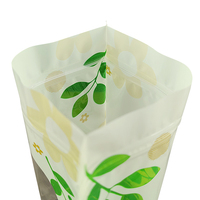 Sachet Doypack vert brillant transparent imprimé avec fenêtre transparente et fermeture éclair pour emballage alimentaire