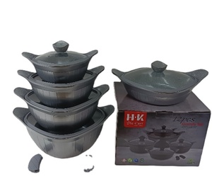 Utensilios de cocina para el hogar, 12 Uds., paneles de fundición a presión de aleación de aluminio de 20/24/28/32/28cm, juego de ollas de cocina antiadherentes, juegos de granito - Product Image 5