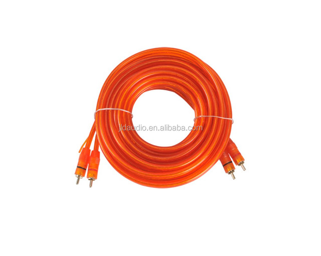 JLD Audio High Shielded Braid RCA Cable with Bare Copper Conductor and PVC Jacket 5m 4 Core Male-Male for Car Use