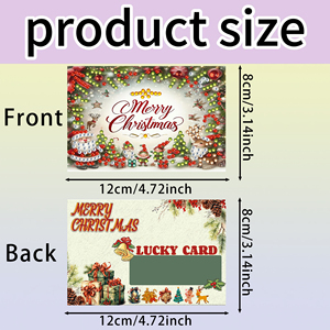 Carte de voeux à gratter de peinture de diamant de Noël-Cadeau de vacances de bricolage festif - Product Image 2