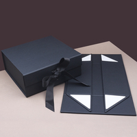 Emballage de luxe, boîte-cadeau de vêtements à aimant noir personnalisé avec son propre logo