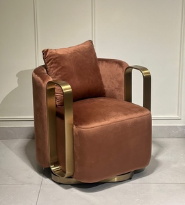 كرسي أريكة معيشة دوار حديث من الفولاذ المقاوم للصدأ كرسي أريكة دوار كرسي دوار للأثاث - Product Image 6