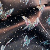 Tekstil Sutra Pola Kupu-Kupu Indah Bahan Sutra Halus Berkilau untuk Gaun Blus Syal Harga Grosir Penjualan Langsung Pabrik