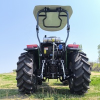 Tracteur agricole à roues automatique diesel 4x4 de 70 CV avec pompe, boîte de vitesses 8+8 et système de levage pour travaux agricoles