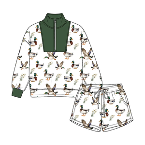 ชุดเสื้อผ้าลำลองสำหรับเด็กผู้หญิงและเด็กผู้ชาย ลายพราง แขนยาว มีเชือกผูกเอว กางเกงขาสั้น สำหรับฤดูใบไม้ร่วง - Product Image 4
