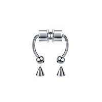 Bijoux de piercing au nez tendance SC, faux septum, anneau de nez en forme de fer à cheval, anneau de nez magnétique en acier inoxydable sans perçage, ensemble d'anneaux de nez
