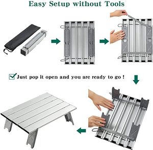 Camping <b>Mini</b> Foldable Table Ultralight Aluminum Alloy Outdoor Table for Travel Picnic Barbecue Folding Computer Bed <b>Desk</b> - Product Image 3