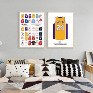 Múltiples estrellas de la <span class=keywords><strong>NBA</strong></span> baloncesto Jersey Marco de exhibición marco de fotos lienzo cristal porcelana pared arte pintura - Product Image 4