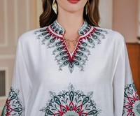 Abaya de mariage Loveda Middle East Apparel Dubaï, manches longues brodées, coupe droite, longueur ras du sol, été/automne/printemps