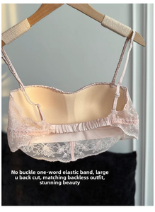 Completo Intimo da Sposa in Pizzo, <span class=keywords><strong>Reggiseno</strong></span> Sexy Mezza Coppa Push-up Senza Ferretto per Seno Piccolo, Ingrosso - Product Image 2