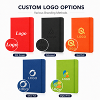 Carnet de notes personnalisé avec logo d'entreprise, couverture en cuir PU, format A5, reliure rigide, avec logo