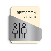 Plaque en acrylique personnalisée avec inscription en braille, signalisation d'accessibilité publique