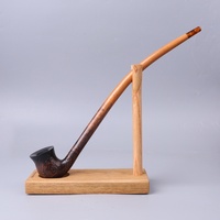 Support pour pipe en bois massif avec longue poignée, présentoir minimaliste moderne pour pipe à tabac, support de rangement en bois pour pipe à fumer