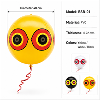 Ballon répulsif pour oiseaux en PVC de 40 cm, réfléchissant, effet œil de prédateur, pour jardin, ferme, verger