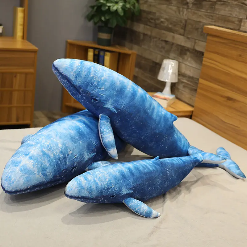 Cartoon Super Soft Plüsch tier Meeres tier Big Blue Whale Stofftier Kuscheltier Fisch Schöne Kinder Geburtstags geschenk